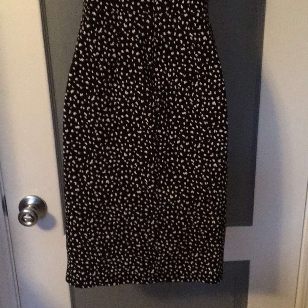Black + White Animal Print Midi flutter sleeve Sheath Dress - Picture 8 of 11